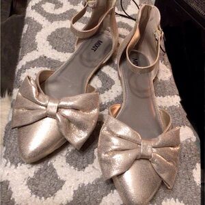 Mixit Shimmering Gold Bow Flats Size 11 NEW